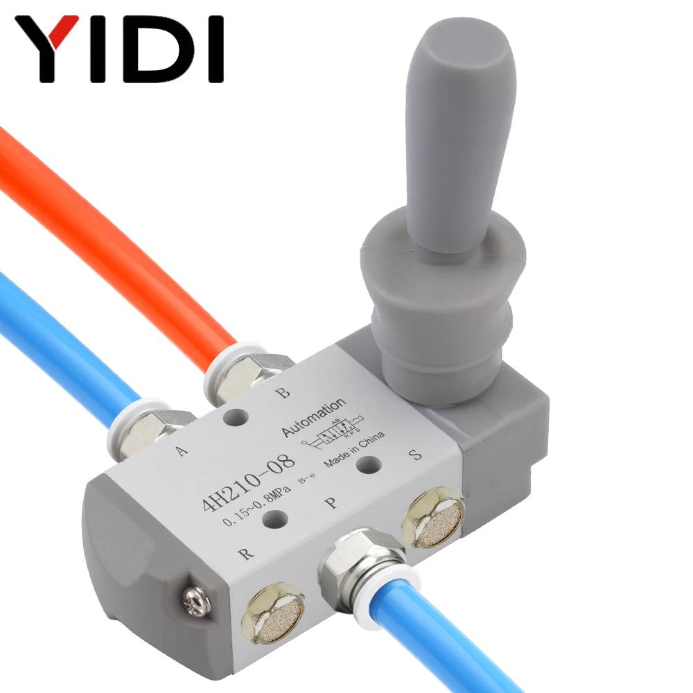 YIDI 4H21008 Pneumatic Part Hand Valve 4H210-08 Controller Compressed Air Compressor 5 Way 2 Port Switch Fitting Fittings kit