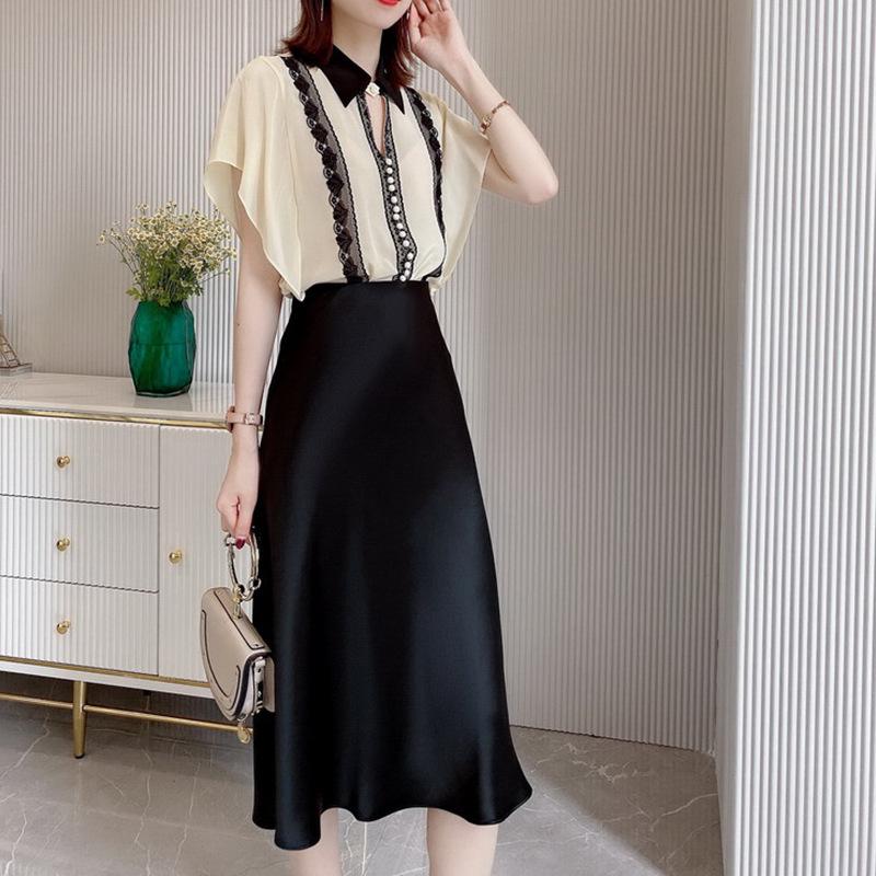 Elegant Retro Satin Acetate Umbrella Skirt for Women