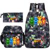Stumble Guys Collision Party Game Merchandise Printed Backpack Crossbody Bag Stationery Bag School Bag Three-piece Set