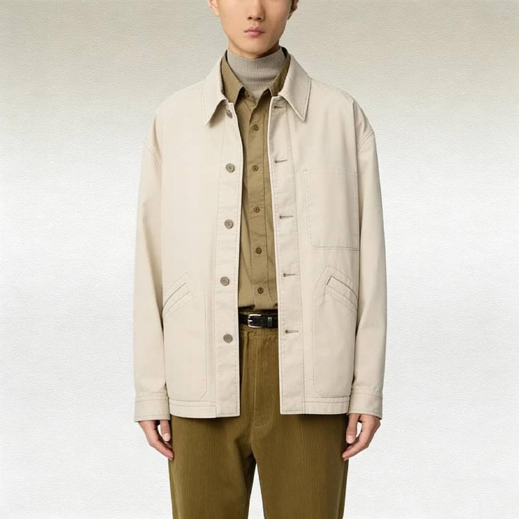 Uniqlo Карманный дизайн Застежка на пуговицах Свободная Удобная куртка Унисекс куртки 480920-30