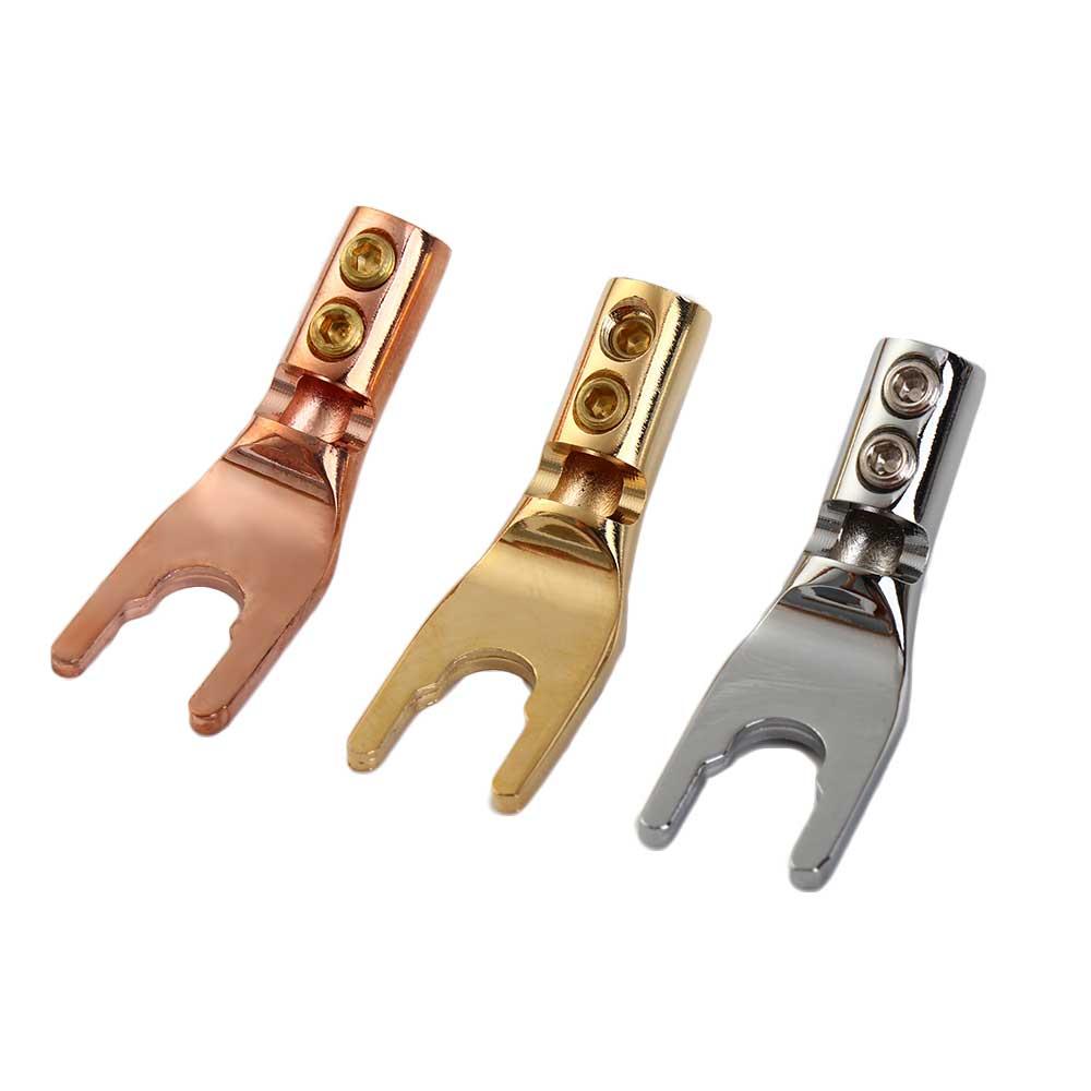 Plug Spade Adapter Audio Amplifier Adapter Y Type Binding Post U/Y Fork Spade Male Hifi Banana Plug