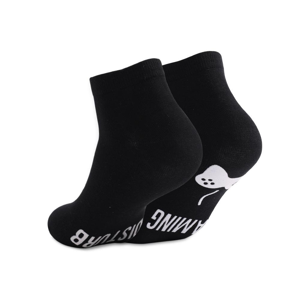 Men Cotton Socks Funny Letter Printed Short/Mid-Tube Socks Soft Breathable Black Glow In the Dark Socks 44-49 Size