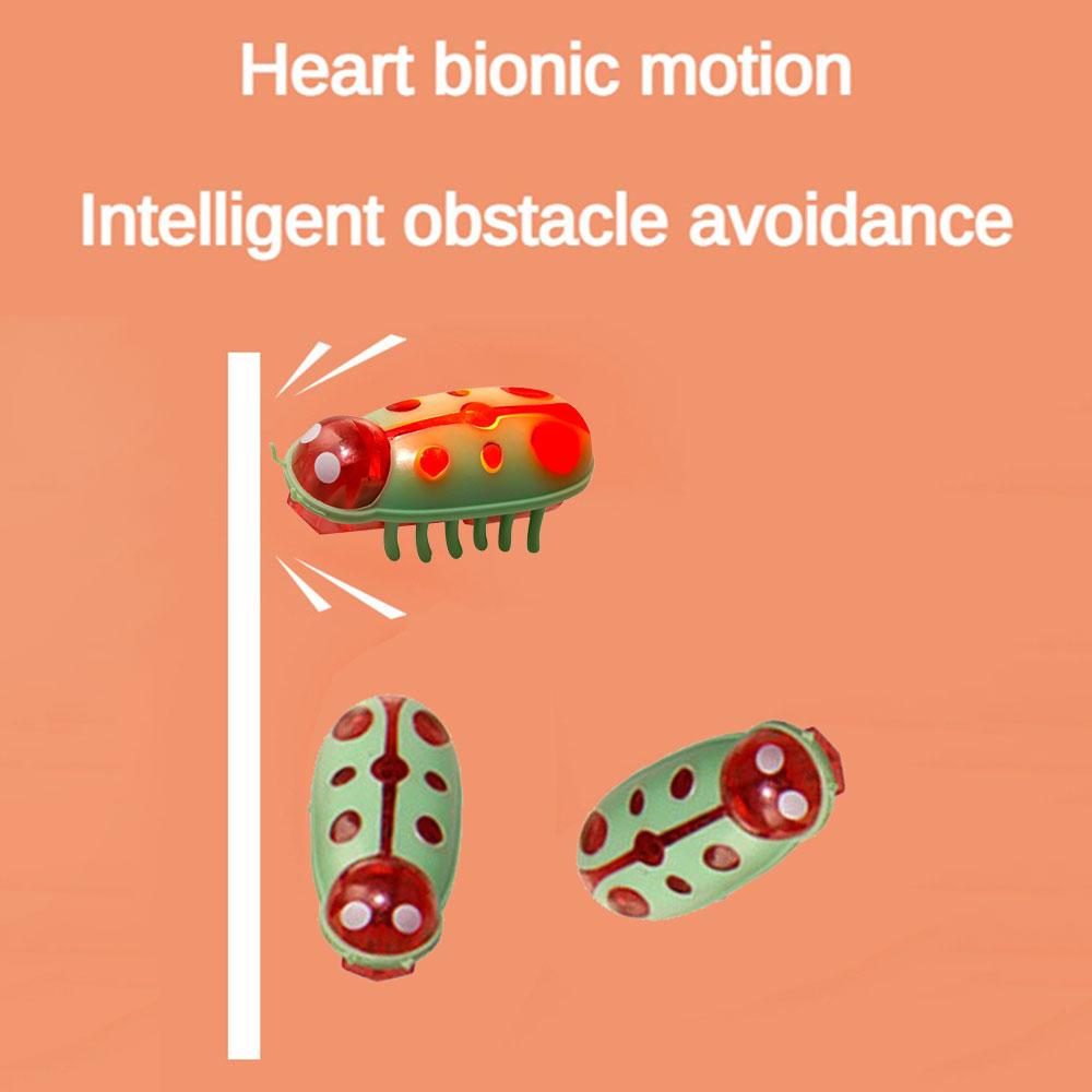 Игрушки для домашних животных, интерактивная мини-электрическая светящаяся игрушка-жук, игрушка для кошек, побег из препятствий, автоматическая флип-игрушка, вибрационный жук на батарейках