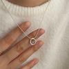 Melliv Silver Melting Open Round Necklace_mvn40