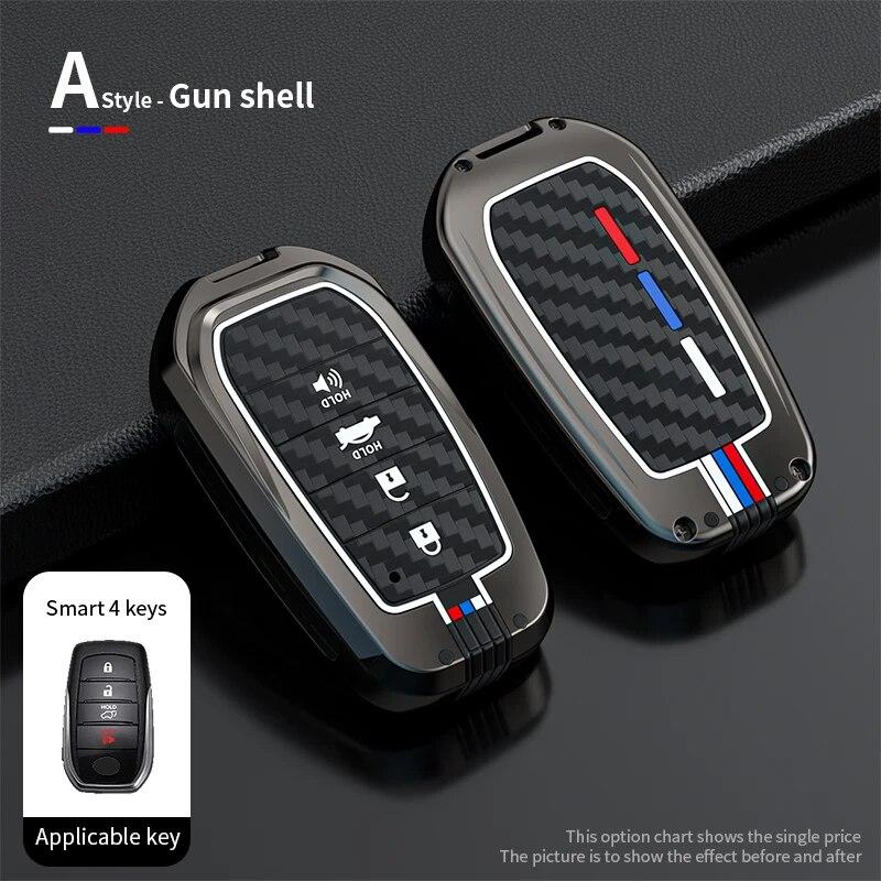 Чехол для автомобильного ключа из цинкового сплава для Toyota RAV4 Highland Coralla Hilux Fortuner Land Cruiser Camry Crown, брелок для ключей, аксессуары