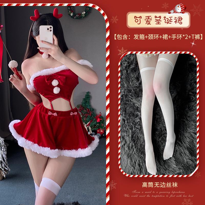 Нижнее белье рождественское платье сексуальный костюм кролика униформа лосиная страсть платье косплей