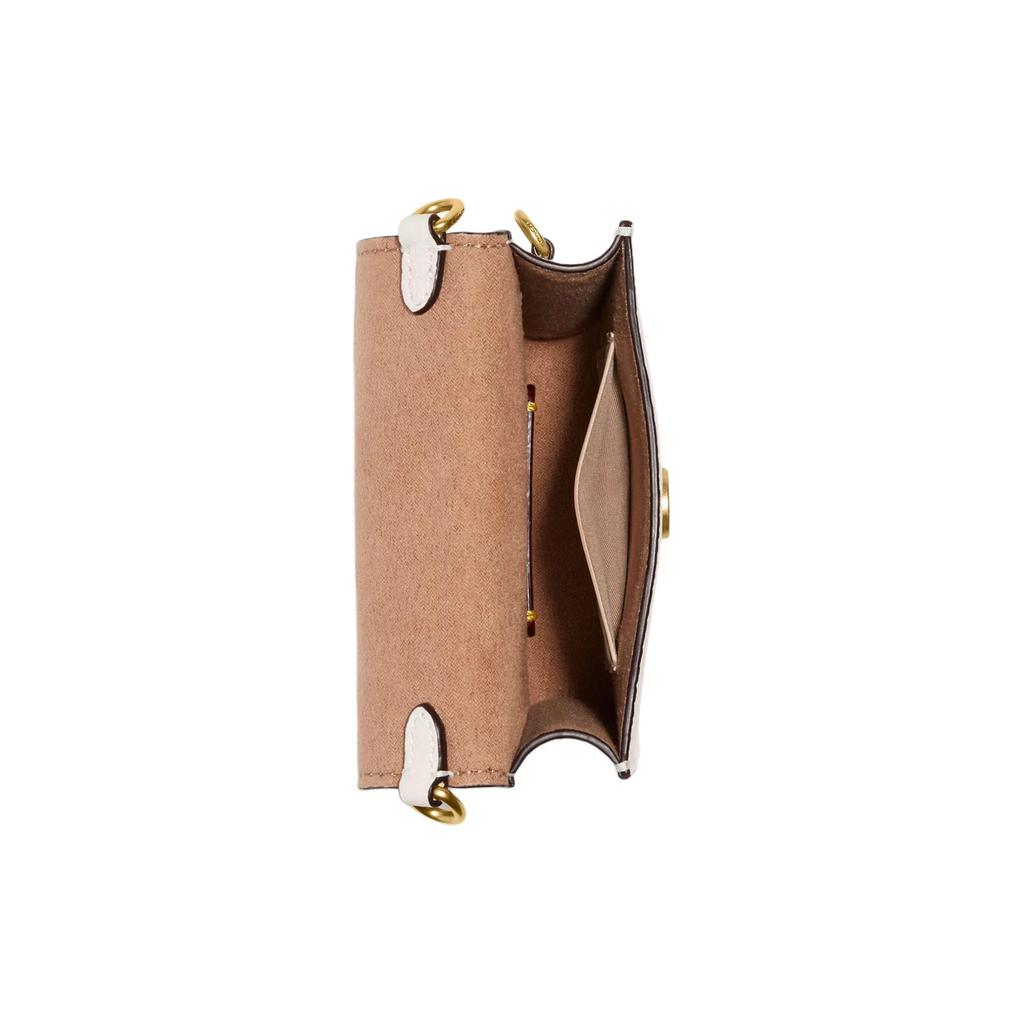 Coach 11 Gold Logo Solid Color Nameplate Polished Pebble Texture Hardware Leather Phone Bag Shoulder Crossbody Mini Women bags White CH815-B4HA