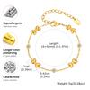 Exquisite Zircon Bowknot Stainless Steel Bracelet 18K Gold Plated Wrist Chain Fashion Party Waterproof Jewelry for Women Girl