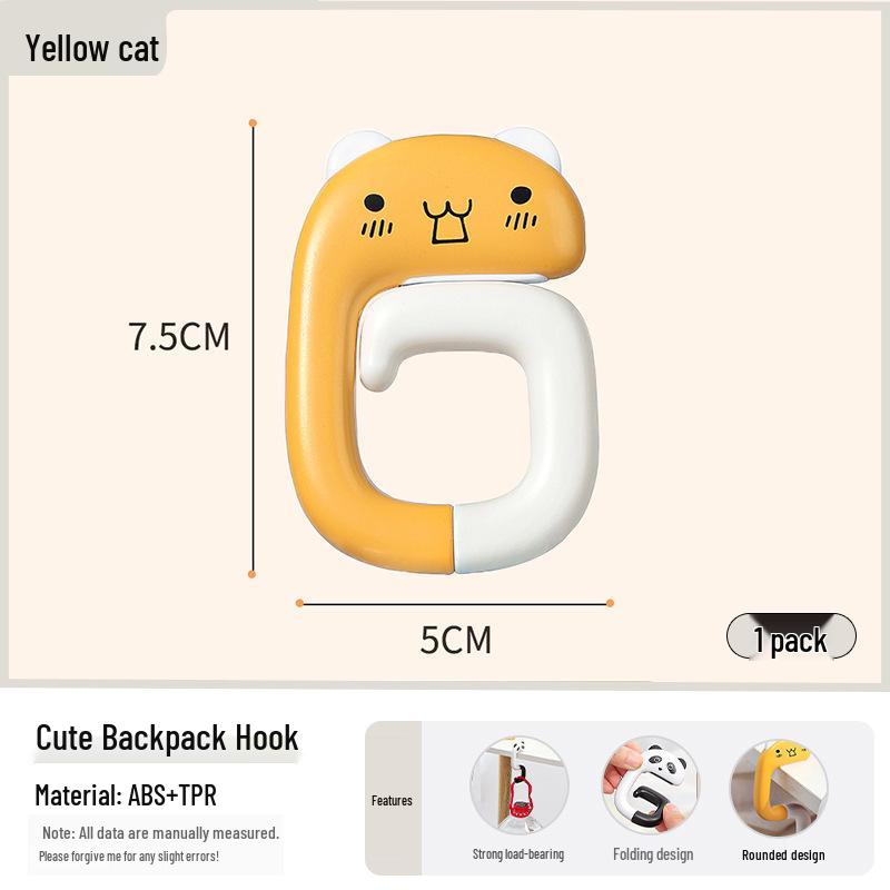 Мультяшный крючок для рюкзака на край стола – Многофункциональный, без клея держатель для сумки на стол