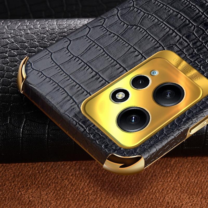 Роскошный чехол из кожи с крокодиловым принтом для Xiaomi 14T Pro 13T Poco X7 X6 M6 Redmi Note 14 13 Pro Тонкий противоударный чехол-подставка с кольцом