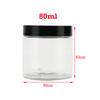 12Pcs/Lot 30-150ml Plastic Container with Black Lid Transparent Candy Food Storage Jar Cosmetic Sample Pot Kitchen Sealed Jars