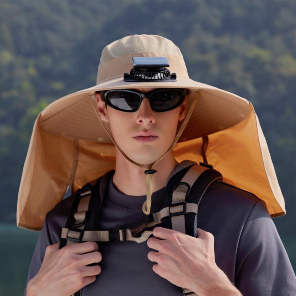 Large Brim Solar Fan Hat Breathable Bucket Hat Fashion Outdoor Sun Hat