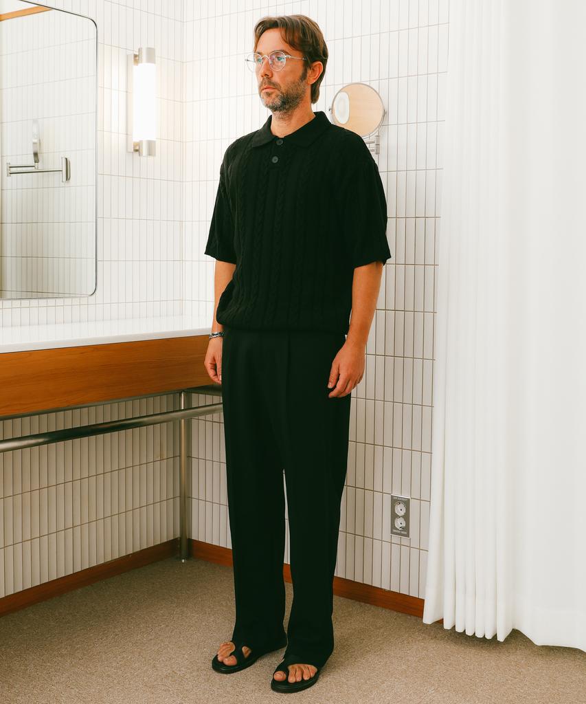 ESN Soft Cable Collar Knit Black