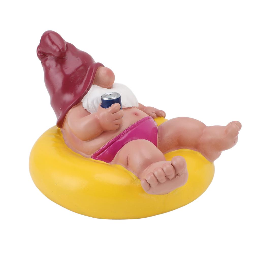 Садовая фигурка гнома-поплавка для бассейна из смолы, забавная фигурка плавающего гнома для релаксации на вечеринке у бассейна, для наружного декора