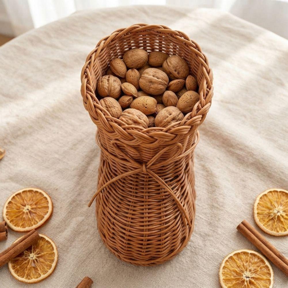 Plastic Christmas Boot Basket Handwoven Imitation Rattan Storage Basket Bathroom
