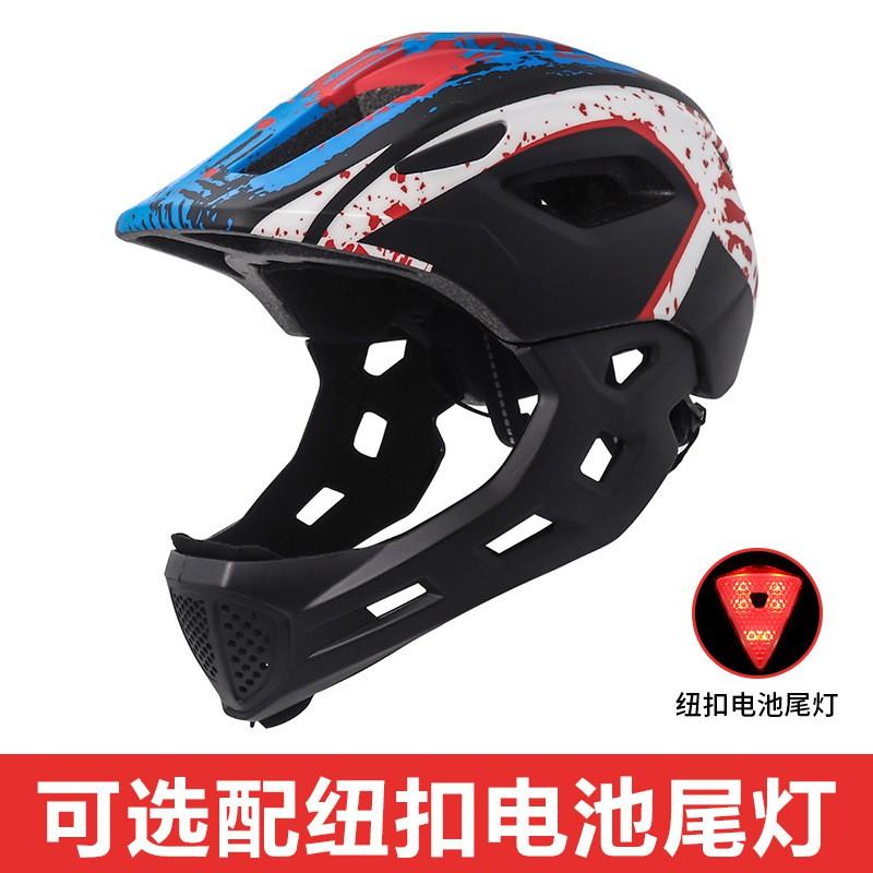 Kids Full Face Helmet Scooter Bike Roller Skating Balance Safety Gear Black Red Blue Green Orange Fluorescent Colors
