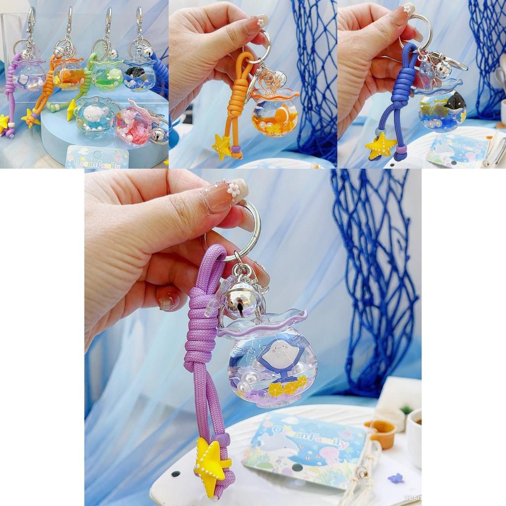 Sea Turtle Seahorse Devil Fishes Fish Tank Keychain With 3d Design Pendant For Kids And Collectors