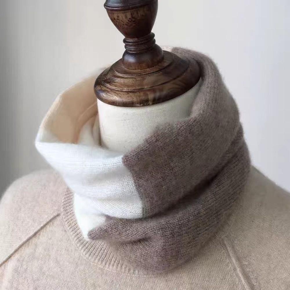 Windproof Infinity Scarf Splicing Color Loop Neck Gaiter Soft Neck Collar Autumn Winter