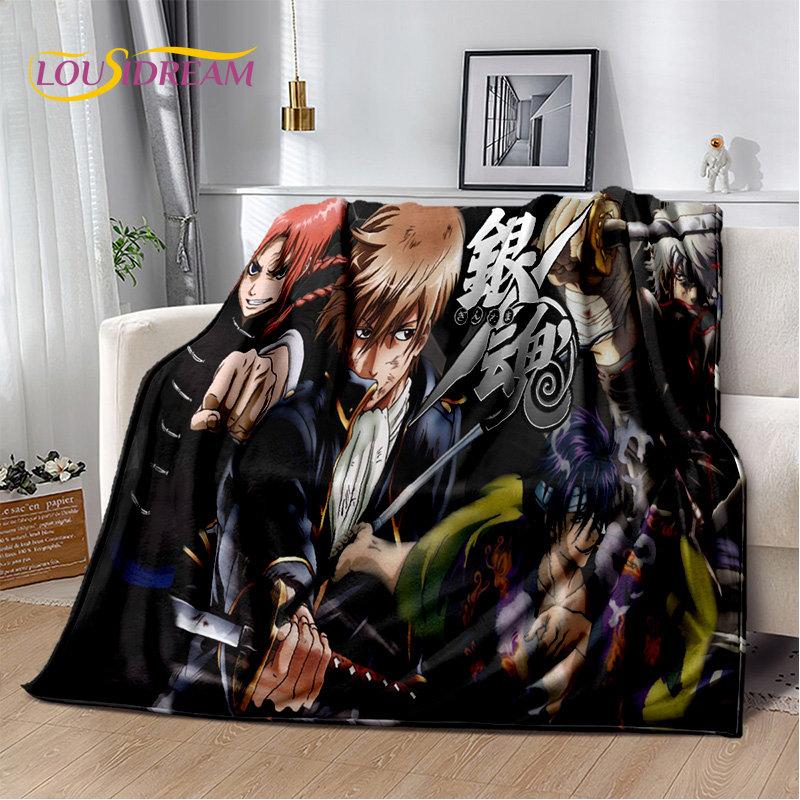 Anime Gintoki Kagura Gintama Soft Plush Blanket,Flannel Blanket Throw Blanket for Living Room Bedroom Bed Sofa Picnic Cover Kids