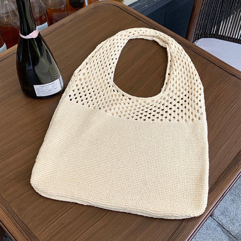 Tote Bag Knit Bag Mesh Hollowed Out Women's Shoulder Bag Woven Bag Handbag