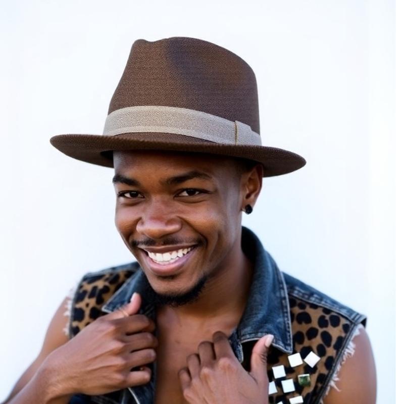 Мужская летняя соломенная шляпа-трилби Защита от солнца Легкая Складная для пляжа Путешествий Активного отдыха