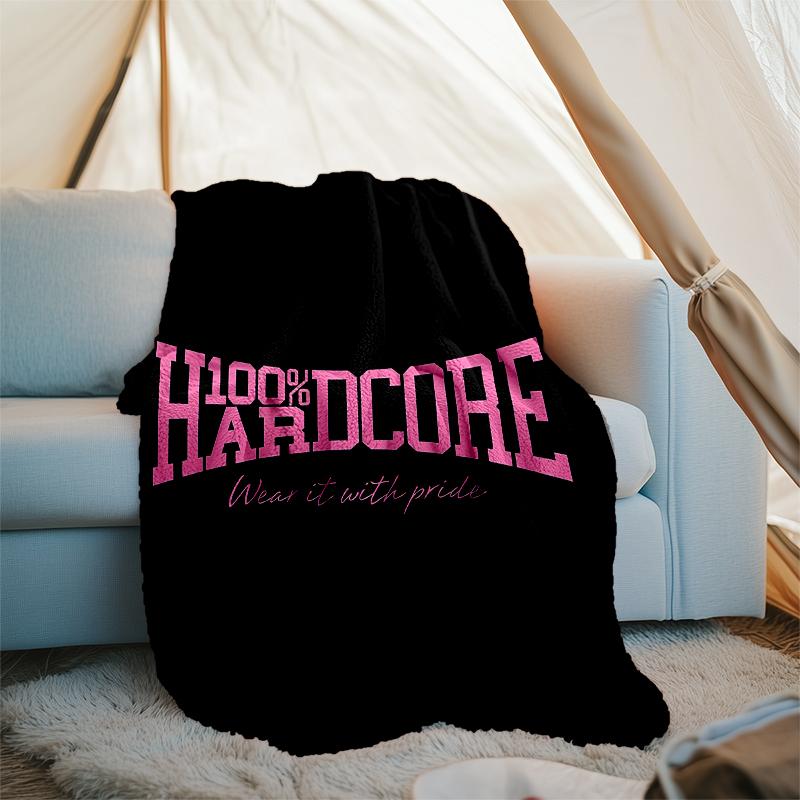 HARDCORE LOGO printed blanket—lightweight,soft,warm;versatile blanket all seasons—perfect as &air-conditioning throw,nap blanket