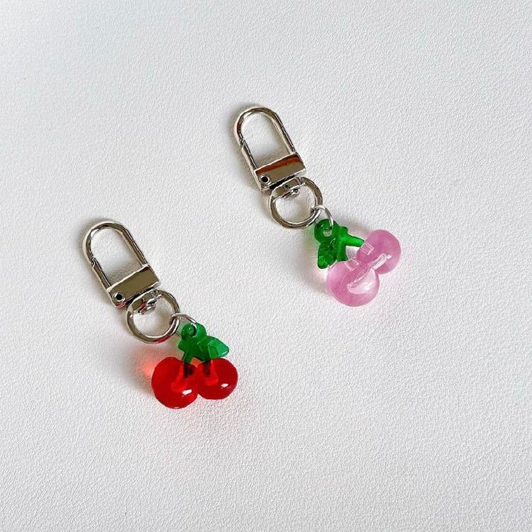 Fashion Cherries Charm Handbag Pendant Keychain Women Exquisite Fruit Cherries Bag Accessory Eye Catching Gift for Women