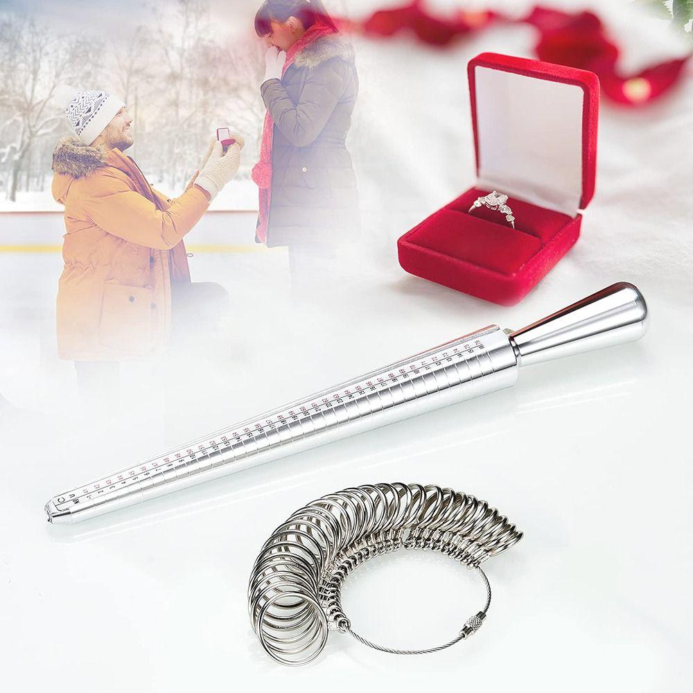 Набор измерительных инструментов для колец с палочкой для измерения размера кольца, калибры для колец с измерителем размера пальца, измерение размера ювелирных изделий