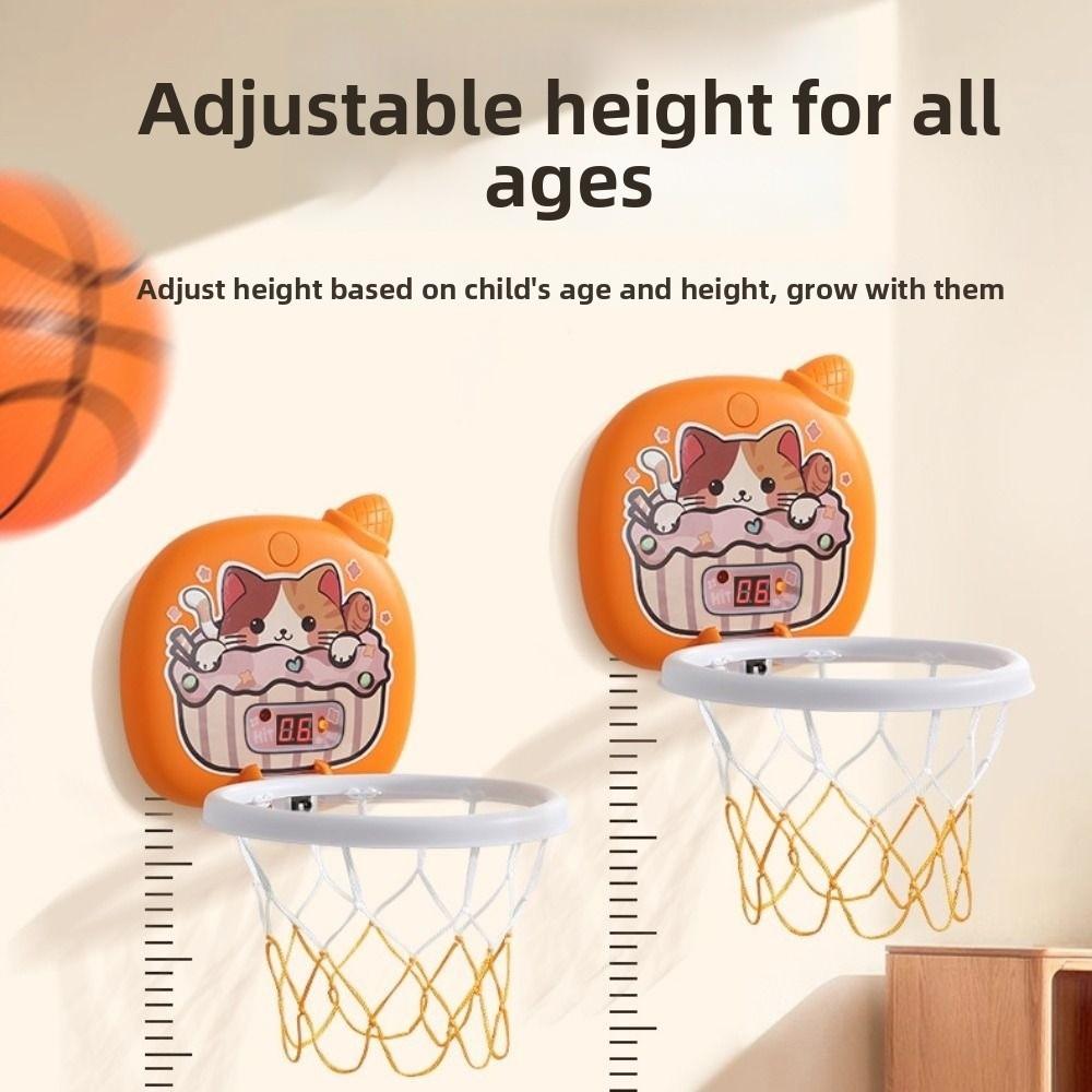 Wall Mount Kids Basketball Hoop Mini Basketball Training Toy Cartoon Basketball Board Home Use
