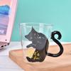 250 мл милый кот стеклянная чашка для сока, кофе, молока, чая, кофе, стеклянная кружка, кошачий хвост с ручкой