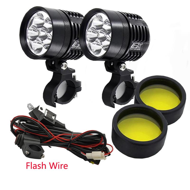 2 шт. универсальная светодиодная фара L6X для мотоцикла 8000LM Moto Spotlight водонепроницаемая вспышка противотуманная точечная лампа Motos супер яркая 12 В