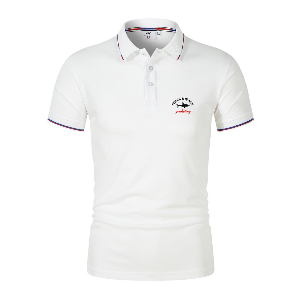 Повседневная дышащая рубашка-поло с лацканами и короткими рукавами на пуговицах, летний пуловер, модная футболка, мужская уличная одежда, верхняя одежда для работы