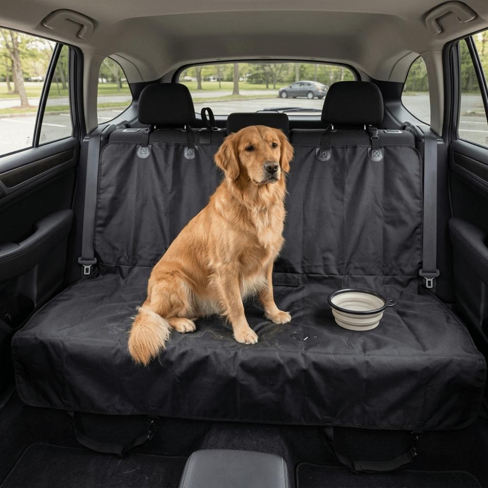 Anti-Slip Underside Pet Back Seat Mat 600D Oxford Weave Dog Cat Travel Hammock Off-Road Self-Drive