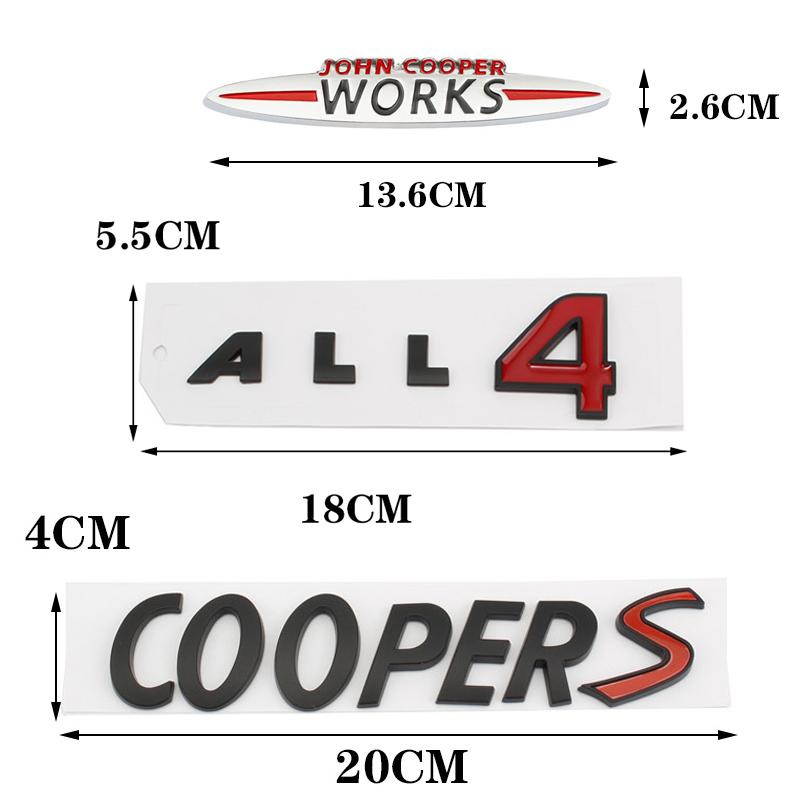 Автомобиль 3D ALL4 John Cooper S Works, багажник, значок, эмблема, наклейки, наклейки для MINI Clubman Countryman R50 R52 R53 R55 R56 R57
