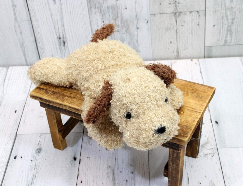 Shinada Lazy Party Fluffy Dog Brown 12 x 27 x 8 cm Plush Toy Animal Goods (M) FLPB-0158