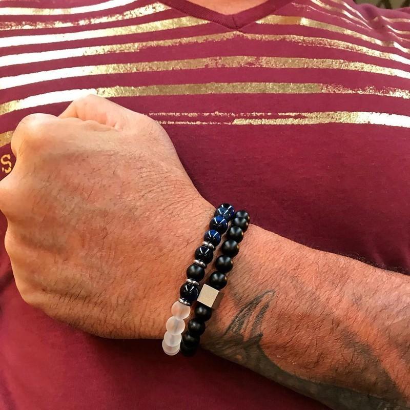 2020 2 шт./компл. браслеты мужские роскошные новые модные нити из бисера мужские браслеты с камнями браслет для мужчин ювелирные изделия подарок