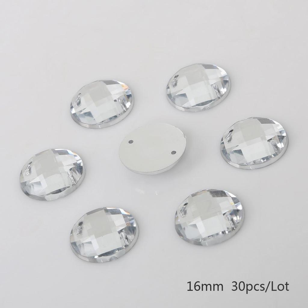 Sewing Flatback Acrylic Rhinestone Two Holes Sew On Strass Crystal Stones For DIY Wedding Dress Clothes Decoration