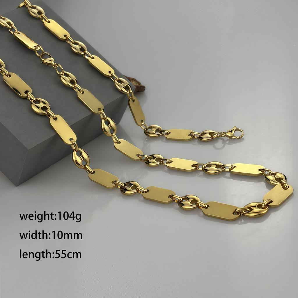 Модное ожерелье ручной работы «Императорская цепь» - Гладкая нержавеющая сталь с большим отверстием