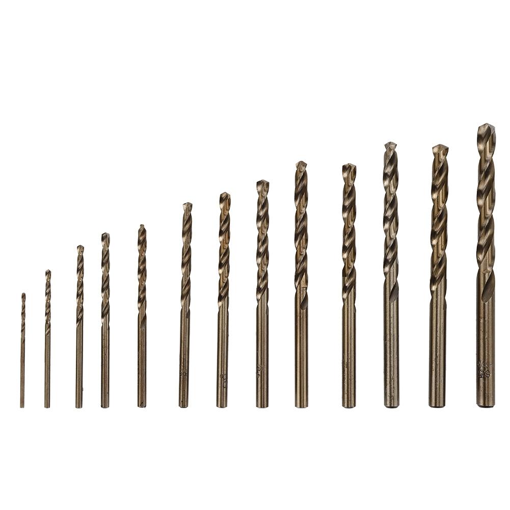 13Pcs Twisted Drill Bit High Speed Steel HSS CO Straight Handle M35 Drilling Tool