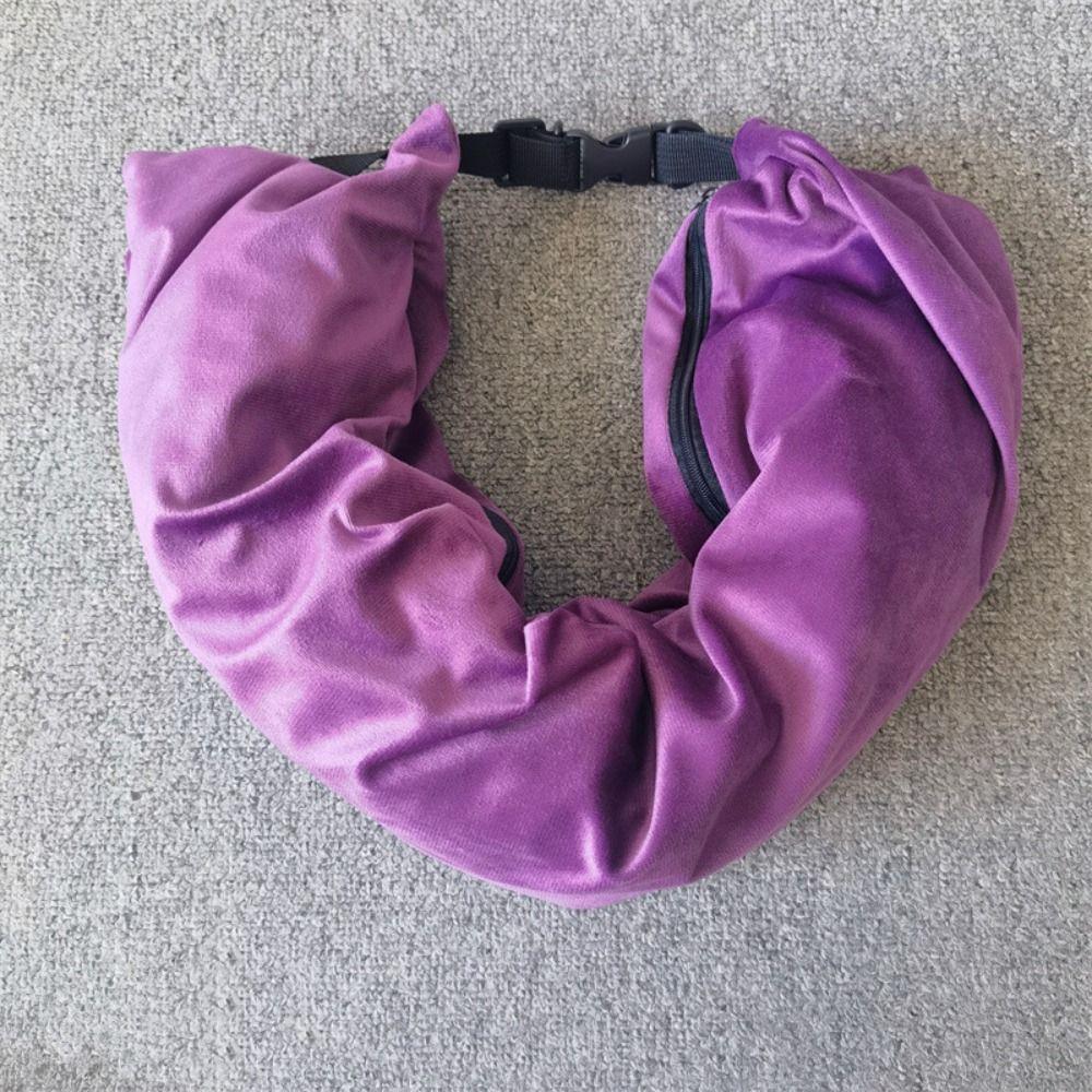 Gift Lycra Fabric Fillable Travel Neck Pillow Waterproof Ultra Soft Fuzz Travel Bag Pillow Carry Portable Pillowcase Storage Bag