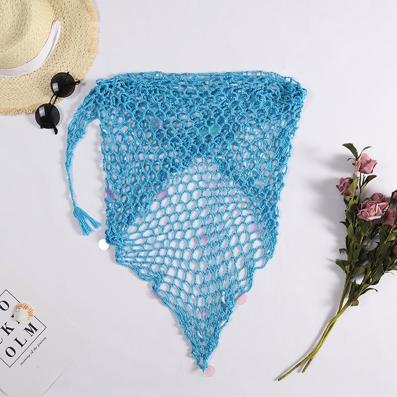 Hand-Crocheted Sequin Bikini Cover-Up Skirt