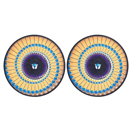 2Pcs Zoetrope Slipmat 12 Inch Animated Optical Illusion Turntable Mat Visual Art Meets Vinyl Culture Non-Slip Felt Record Player Pad for Vinyl