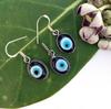 Evil Eye Gemstone 925 Sterling Silver Plated Pendant Earrings Set Jewelry