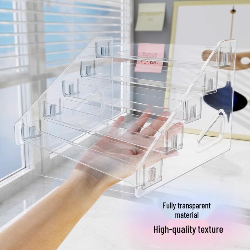 Многослойный прозрачный органайзер для косметики для лака для ногтей, теней для век и многого другого