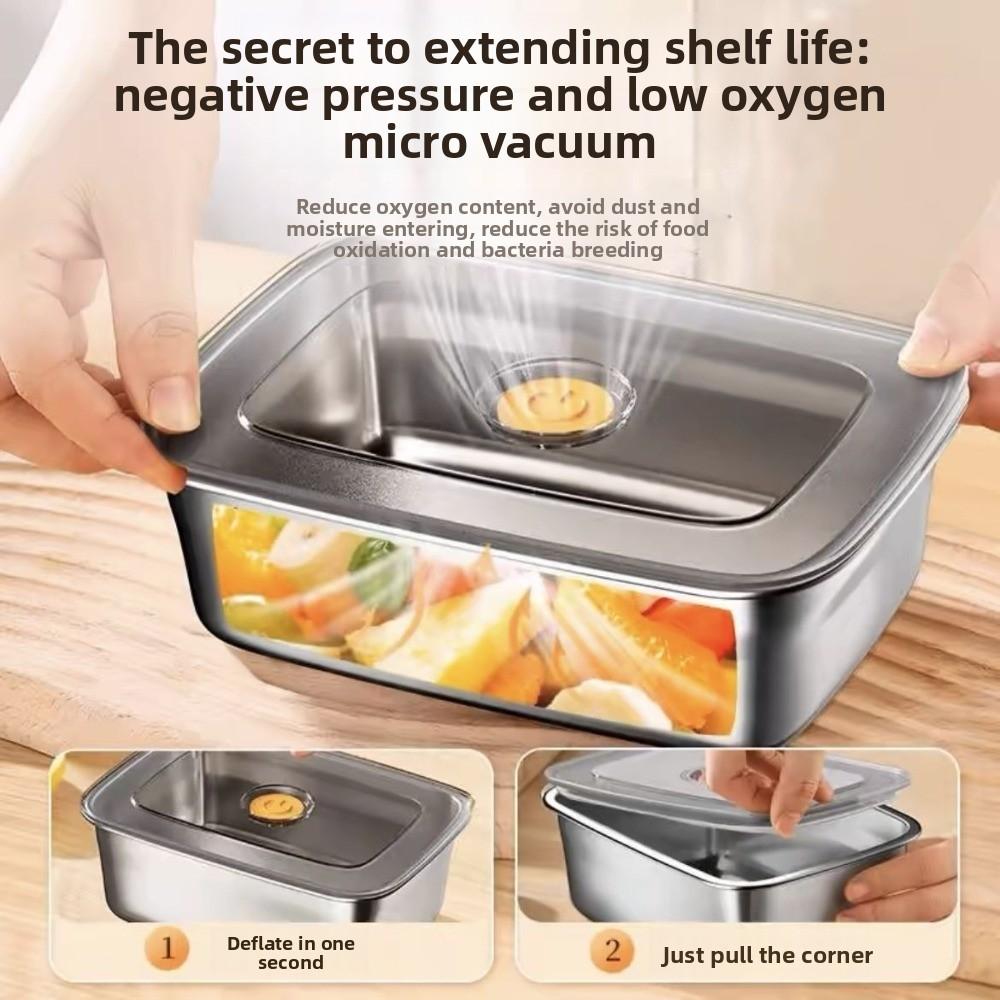 Stainless Steel Camping Lunch Box Leak-proof Refrigerator Freezer Storage Box  Kitchen Accessories