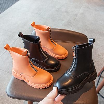 Детские ботинки Маленькие кожаные ботинки Осенние и зимние модели для мальчиков Одинарные ботинки Обувь из толстого хлопка для девочек Модная обувь для выступлений для студентов