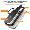 For iPhone 16 Pro Phone Case with Magnetic Kickstand TPU+PC Carbon Fiber Back Cover