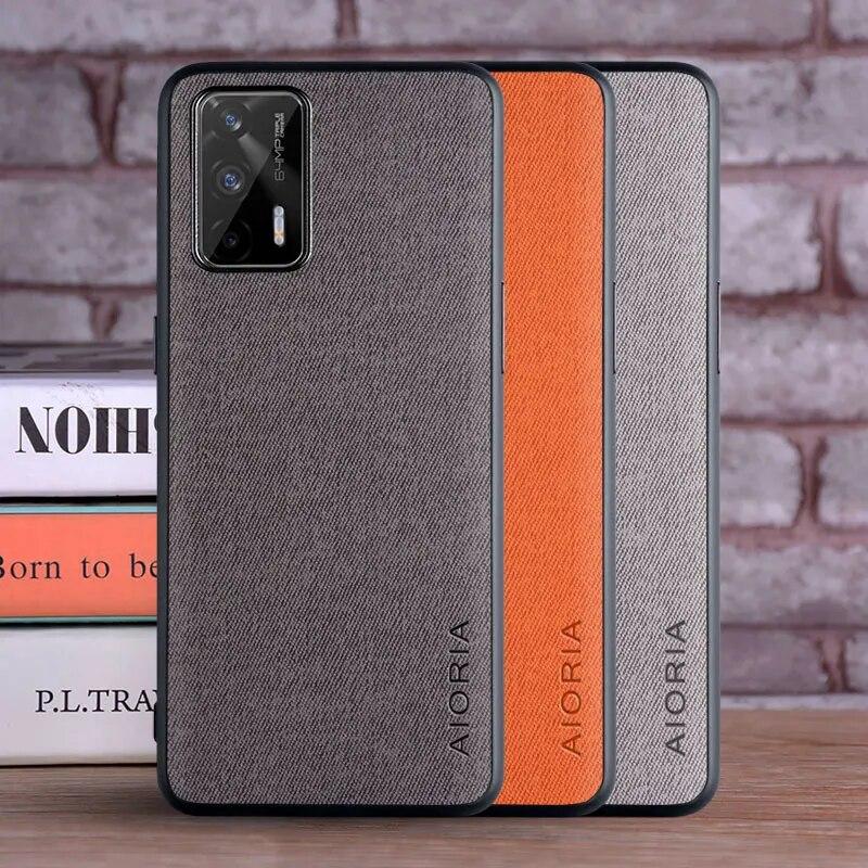 Чехол для OPPO Realme Q3 Pro 5G coque Роскошный текстильный кожаный мягкий жесткий чехол для телефона oppo realme q3 pro case funda