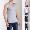 Мужской летний жилет для фитнеса, сплошной цвет, бесшовный, плюс размер, V-образный вырез, без рукавов, эластичный, мягкий, дышащий, быстросохнущий пуловер, повседневная мужская спортивная майка для спортзала