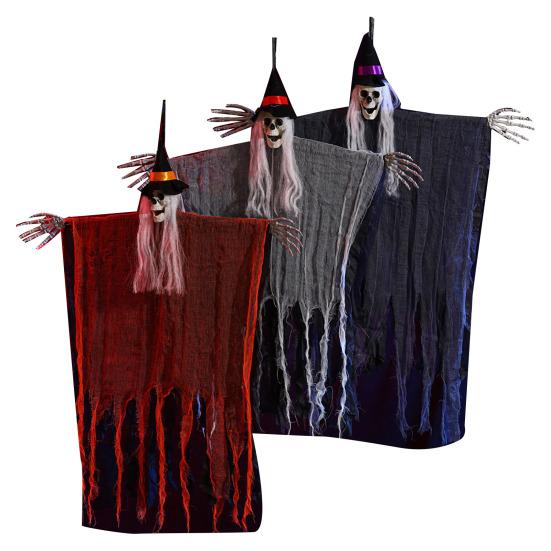 Хэллоуин Подвесное Украшение Призрак Жуткий Летающий Череп Призрак для Реквизита Дома с Привидениями В помещении На улице Веранда Двор Дерево Декор